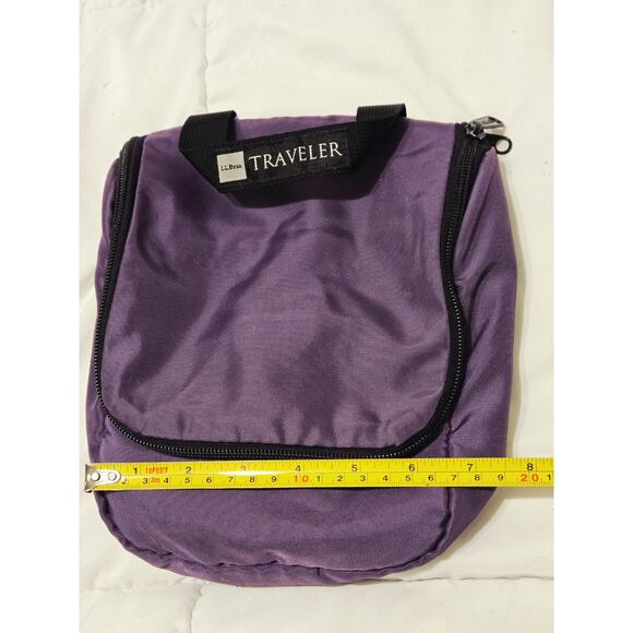 Vtg L.L. Bean Hanging Travel Purple Bag Toiletries Shaving Nylon Swivel Hook - Picture 4 of 8